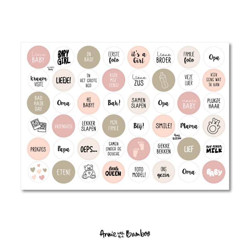 Stickervel - Baby roze (sale)