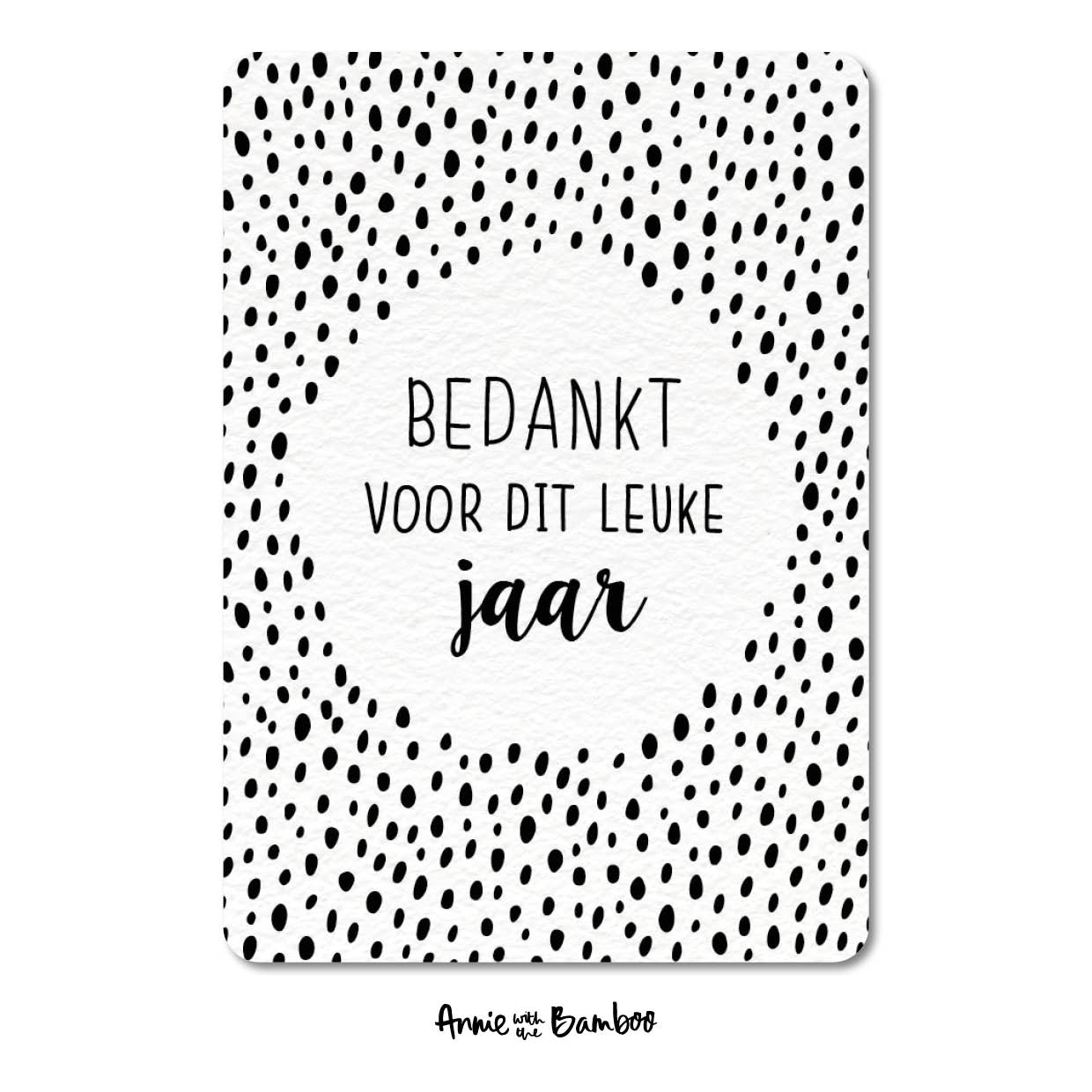 Ansichtkaart - Bedankt voor dit leuke jaar