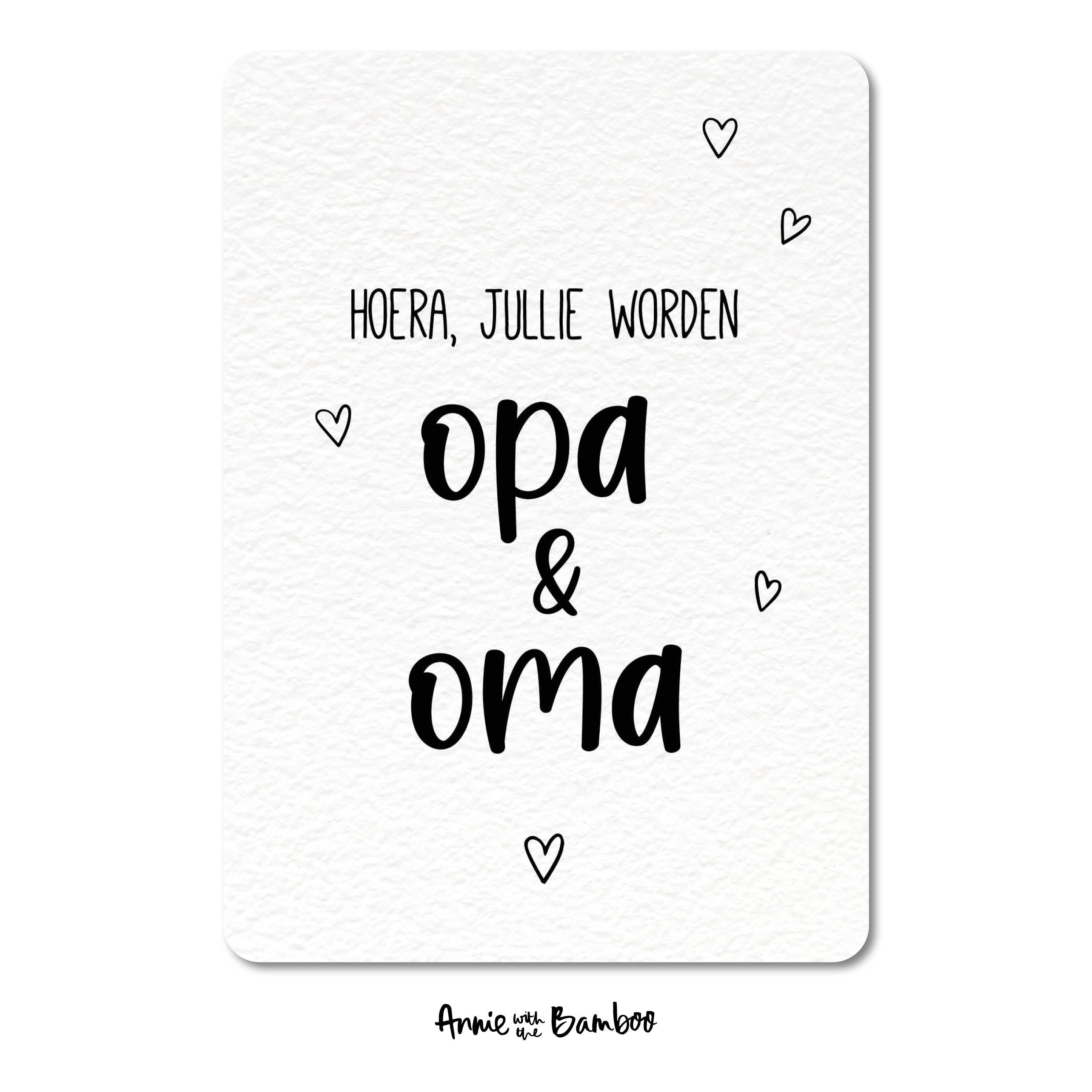 Ansichtkaart - Hoera, jullie worden opa & oma