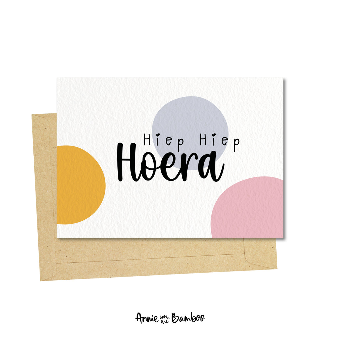 Ansichtkaart - Hiep hiep hoera (cirkels)