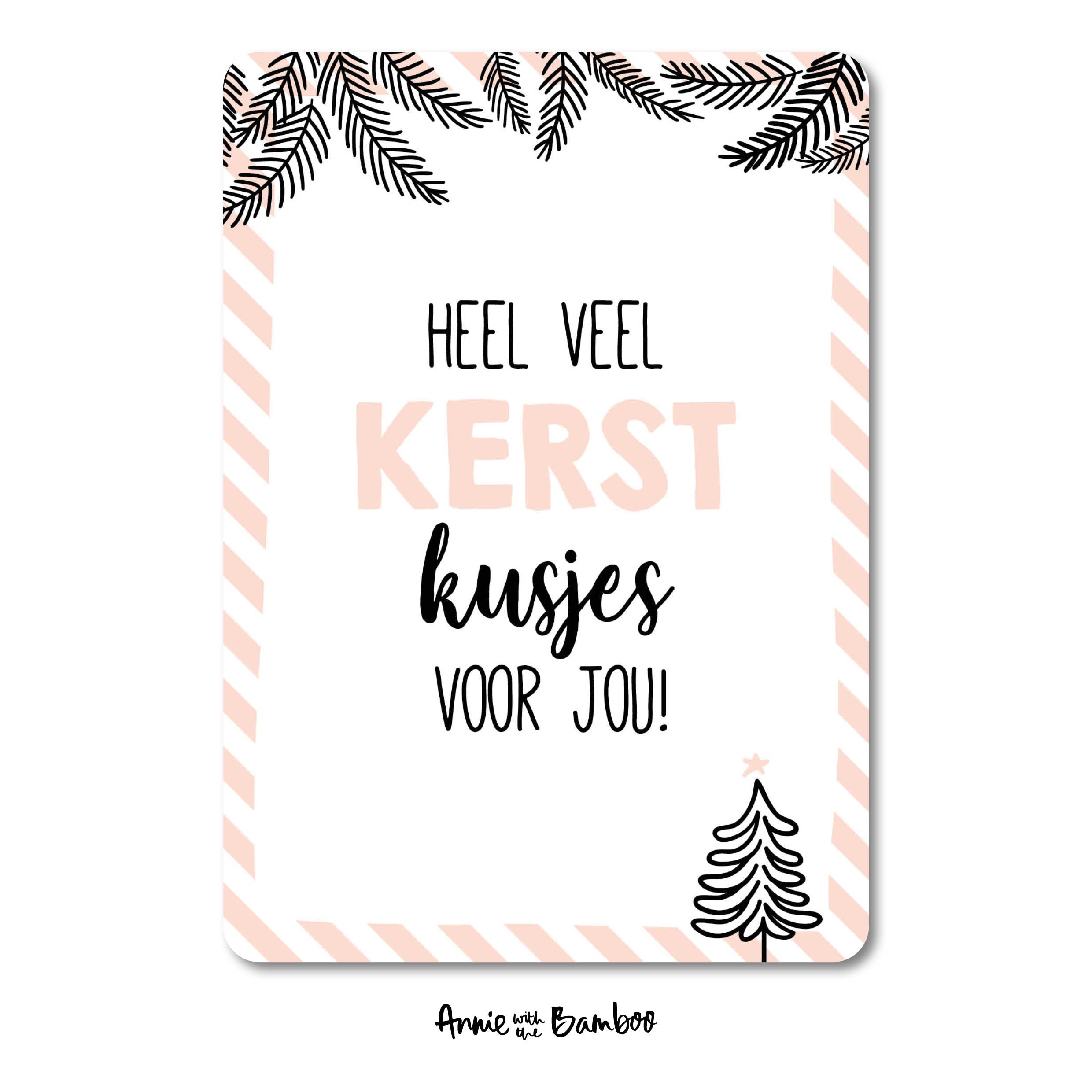 Kerstkaart - Heel veel kerstkusjes voor jou! (sale)