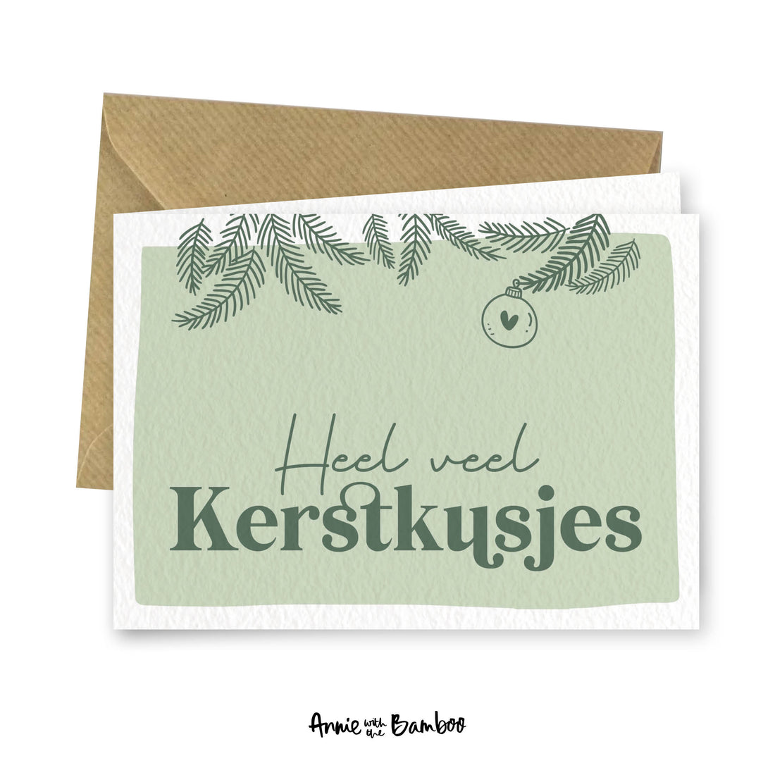 Dubbele kerstkaart - Heel veel kerstkusjes