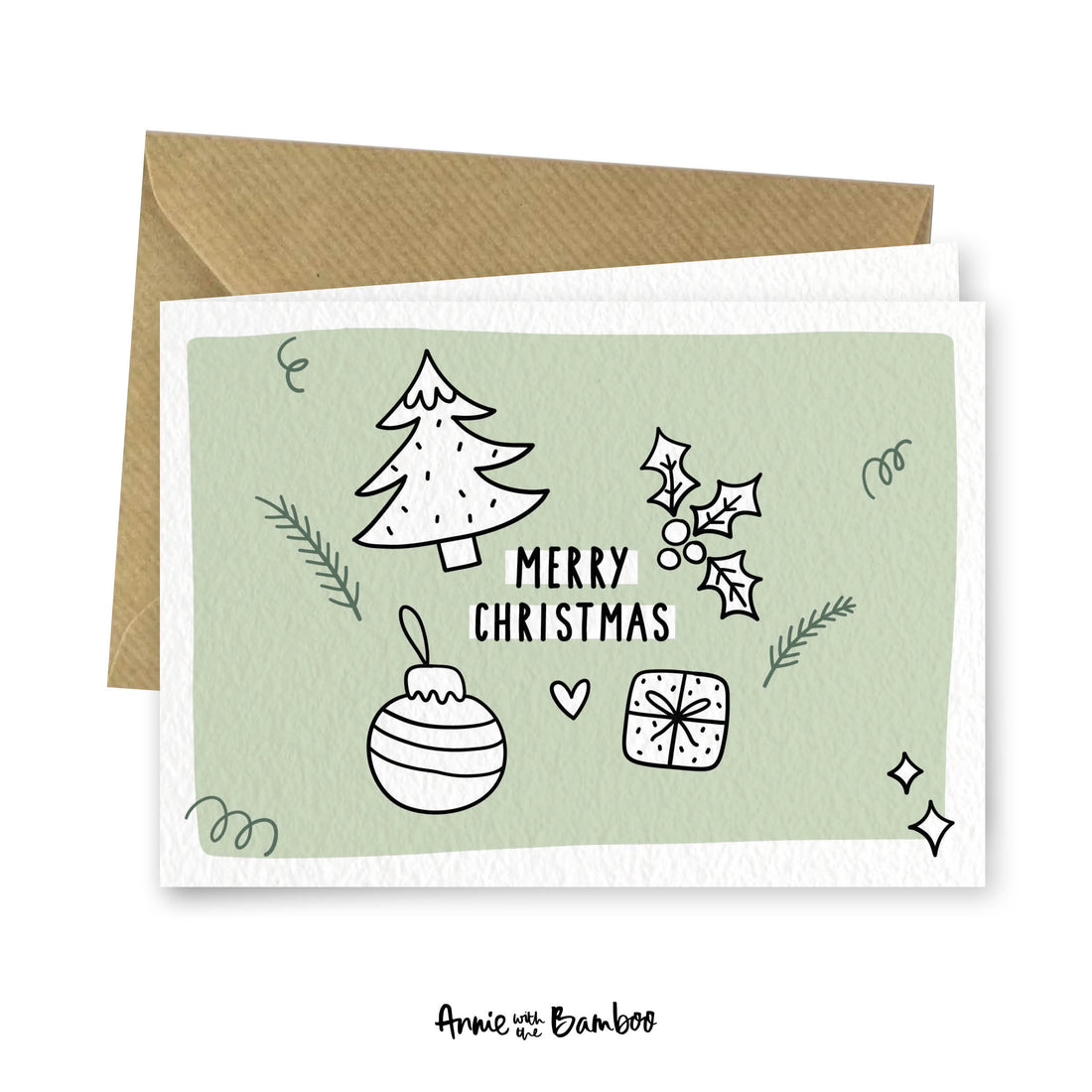 Dubbele kerstkaart - Merry Christmas