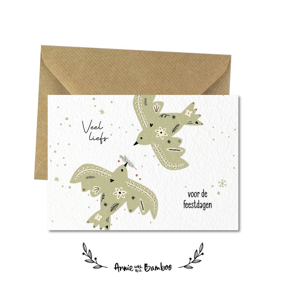 Dubbele kerstkaart - Veel liefs voor de feestdagen