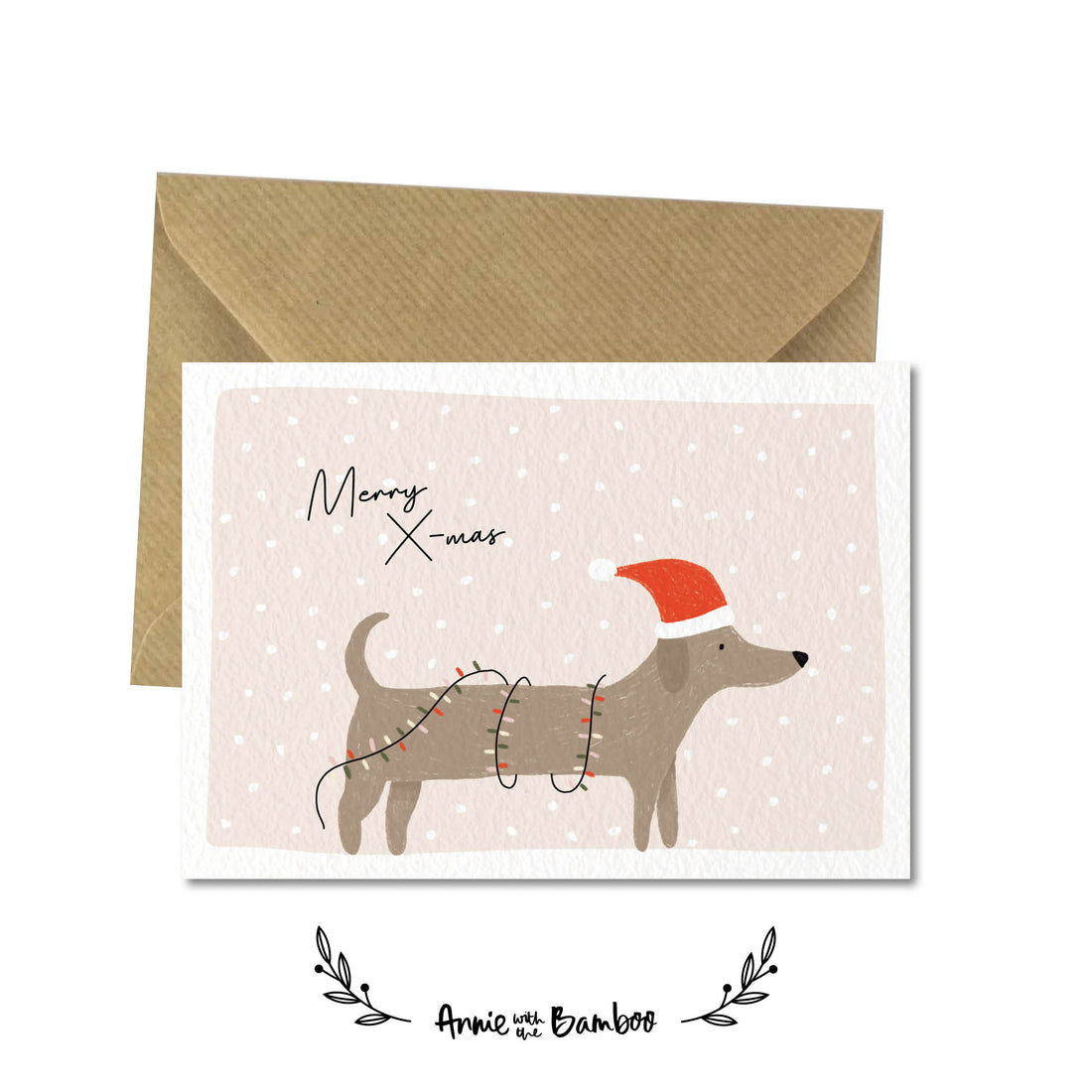 Dubbele kerstkaart - Merry X-mas