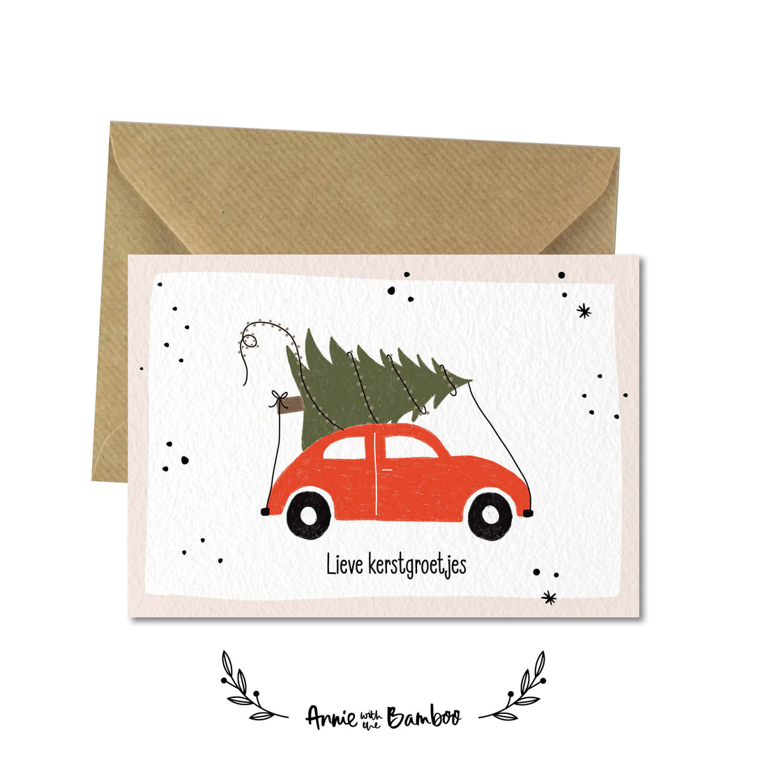 Dubbele kerstkaart - Lieve kerstgroetjes