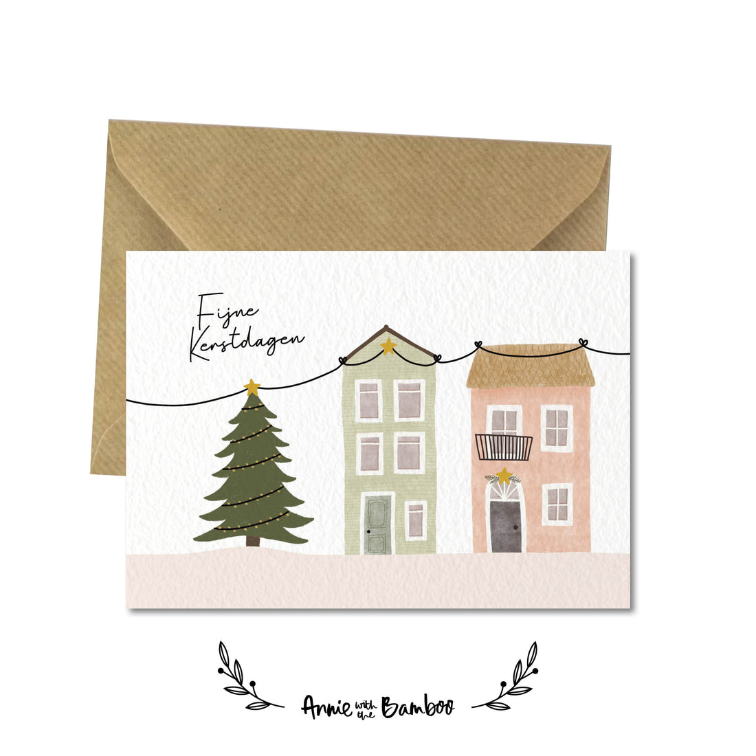 Dubbele kerstkaart - Fijne kerstdagen