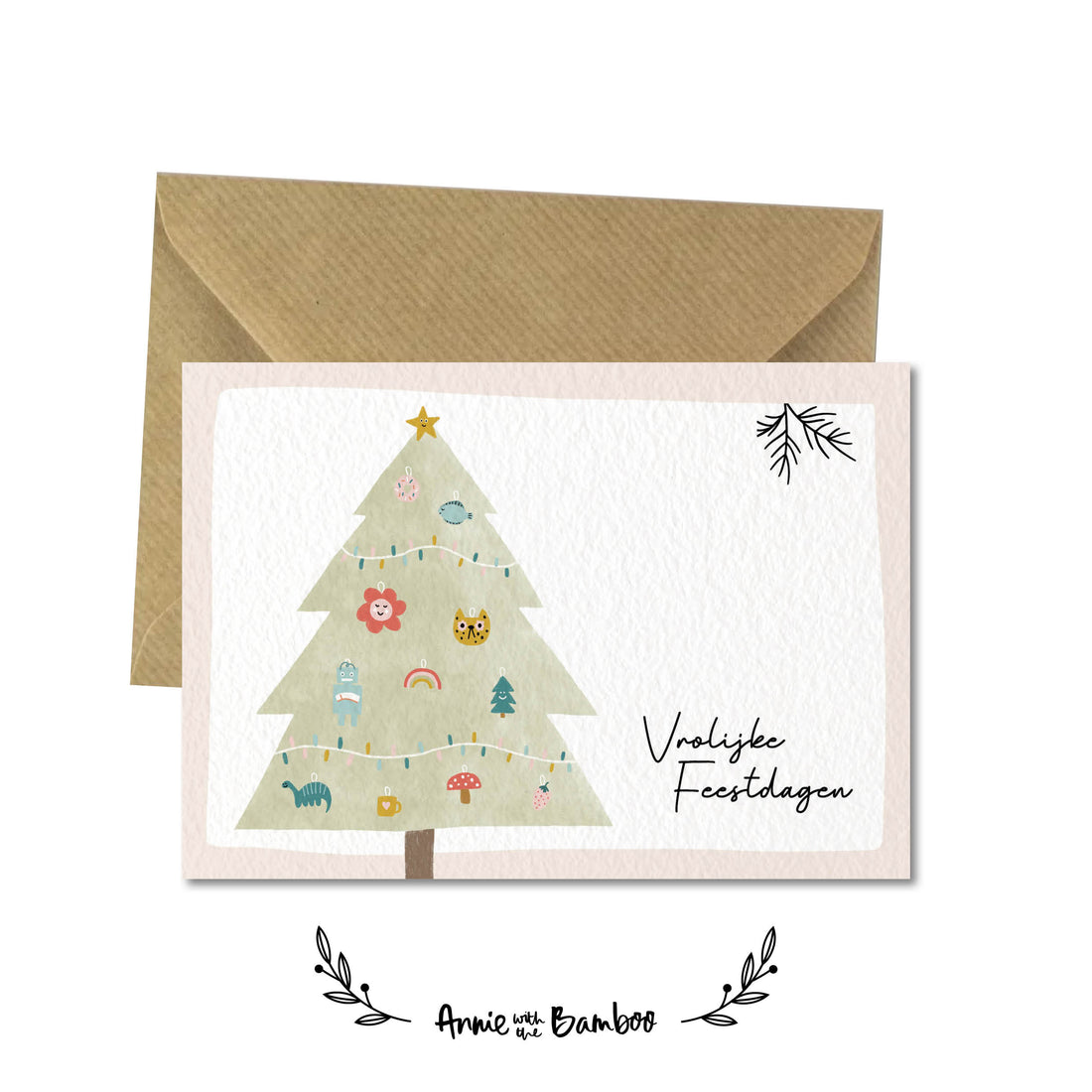 Dubbele kerstkaart - Vrolijke feestdagen