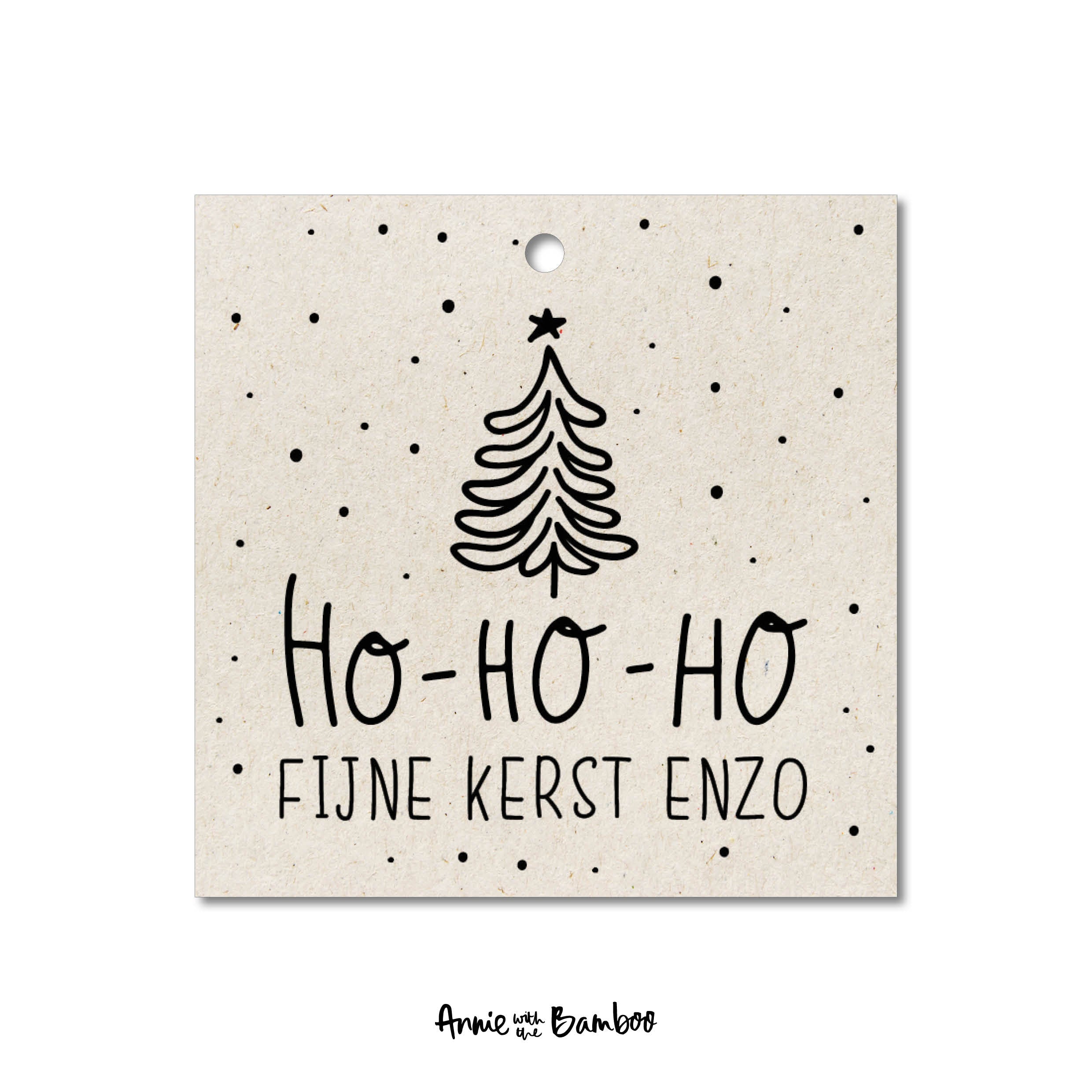 Cadeaulabel - Ho ho ho fijne kerst enzo (sale)
