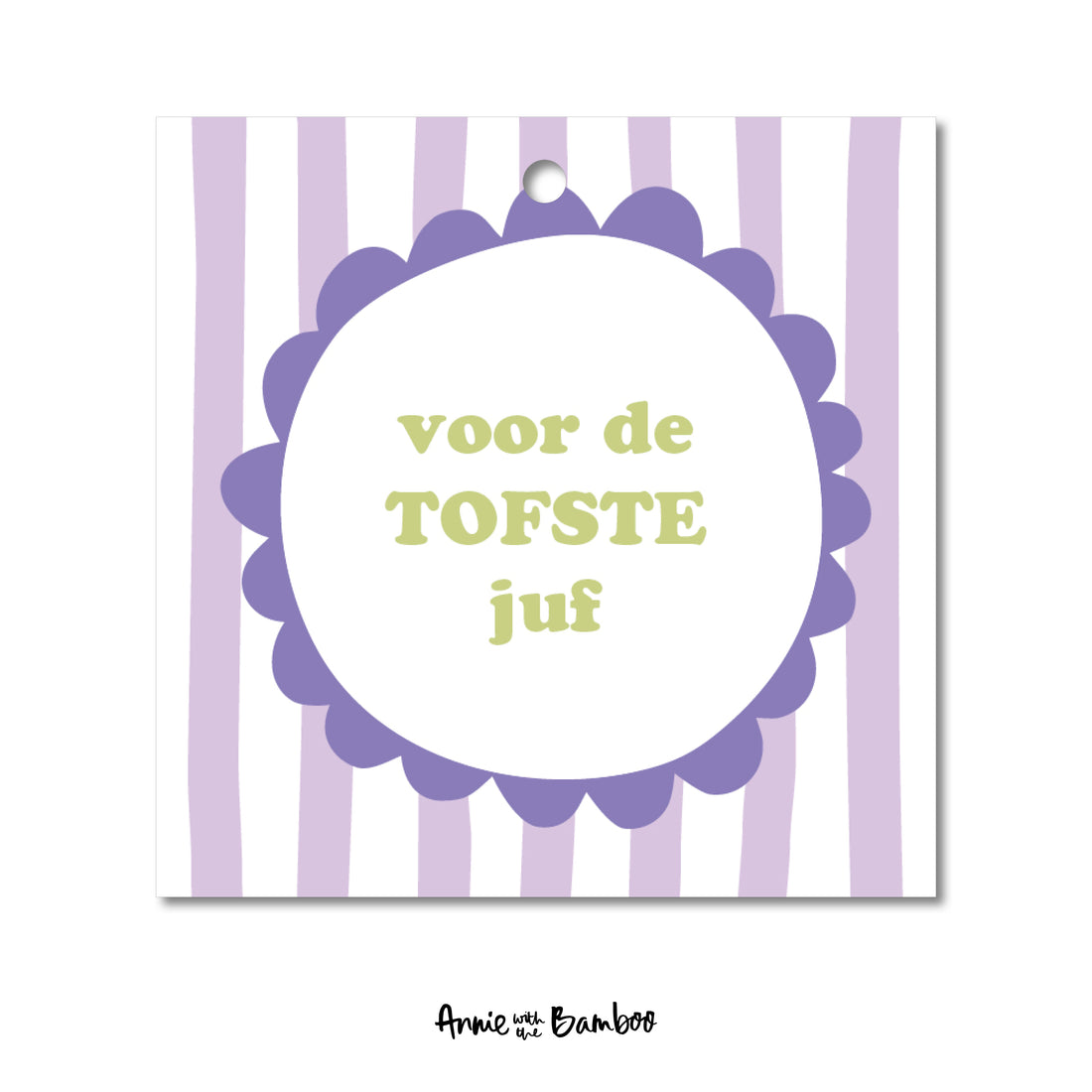 Cadeaulabel - Voor de tofste juf