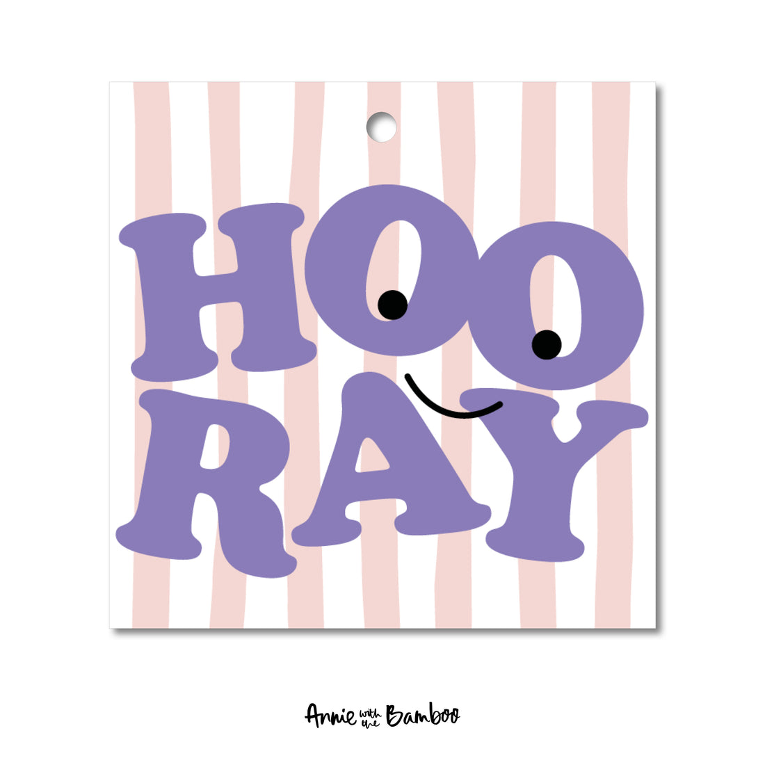 Cadeaulabel - Hooray (paars)