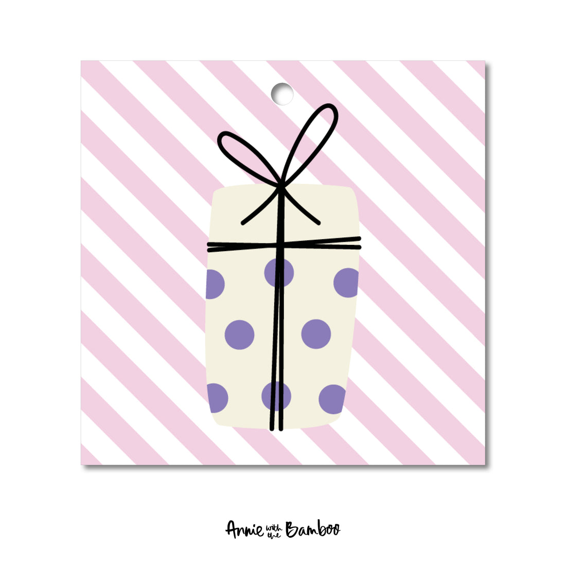 Cadeaulabel - Cadeautje (creme/roze)