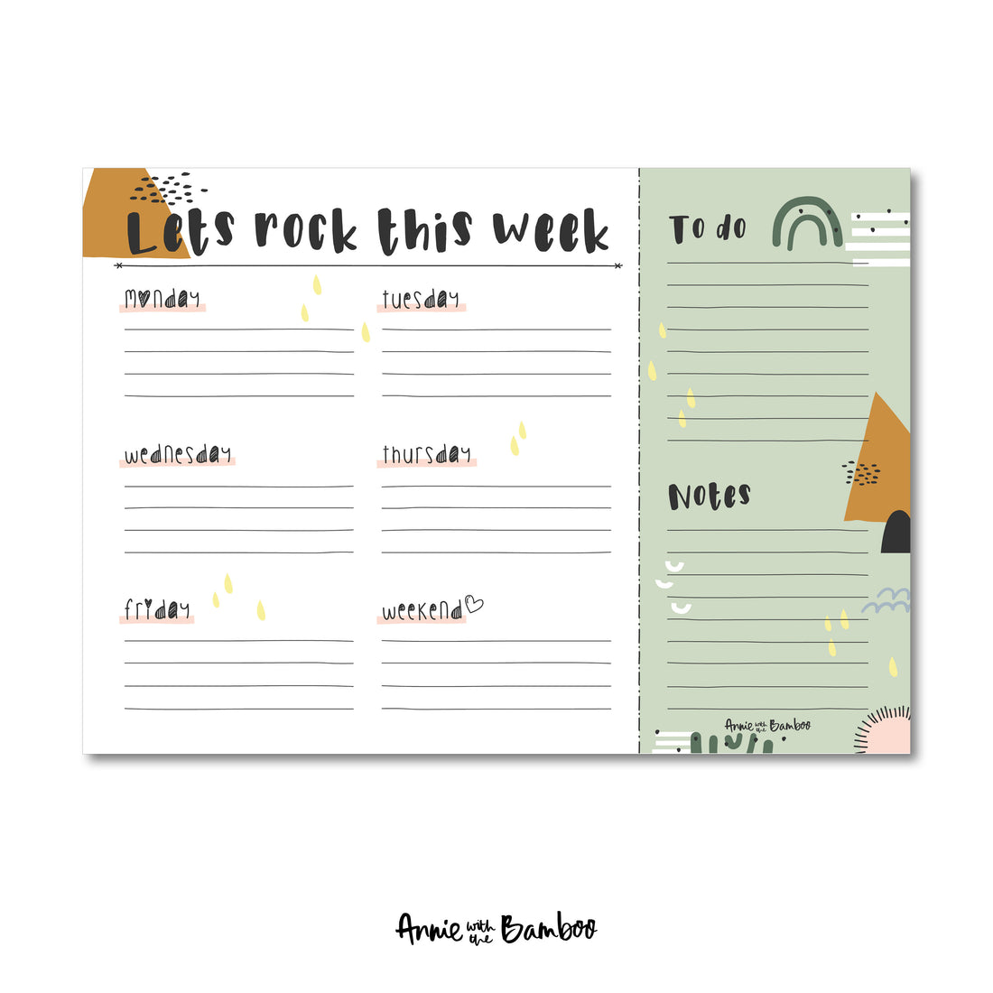 Weekplanner A4 - lichtgroen