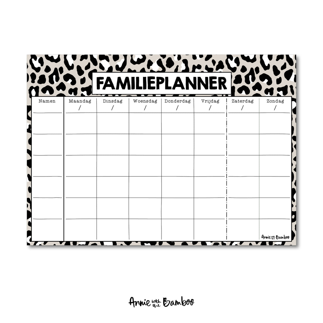 Familieplanner A4 - Luipaard