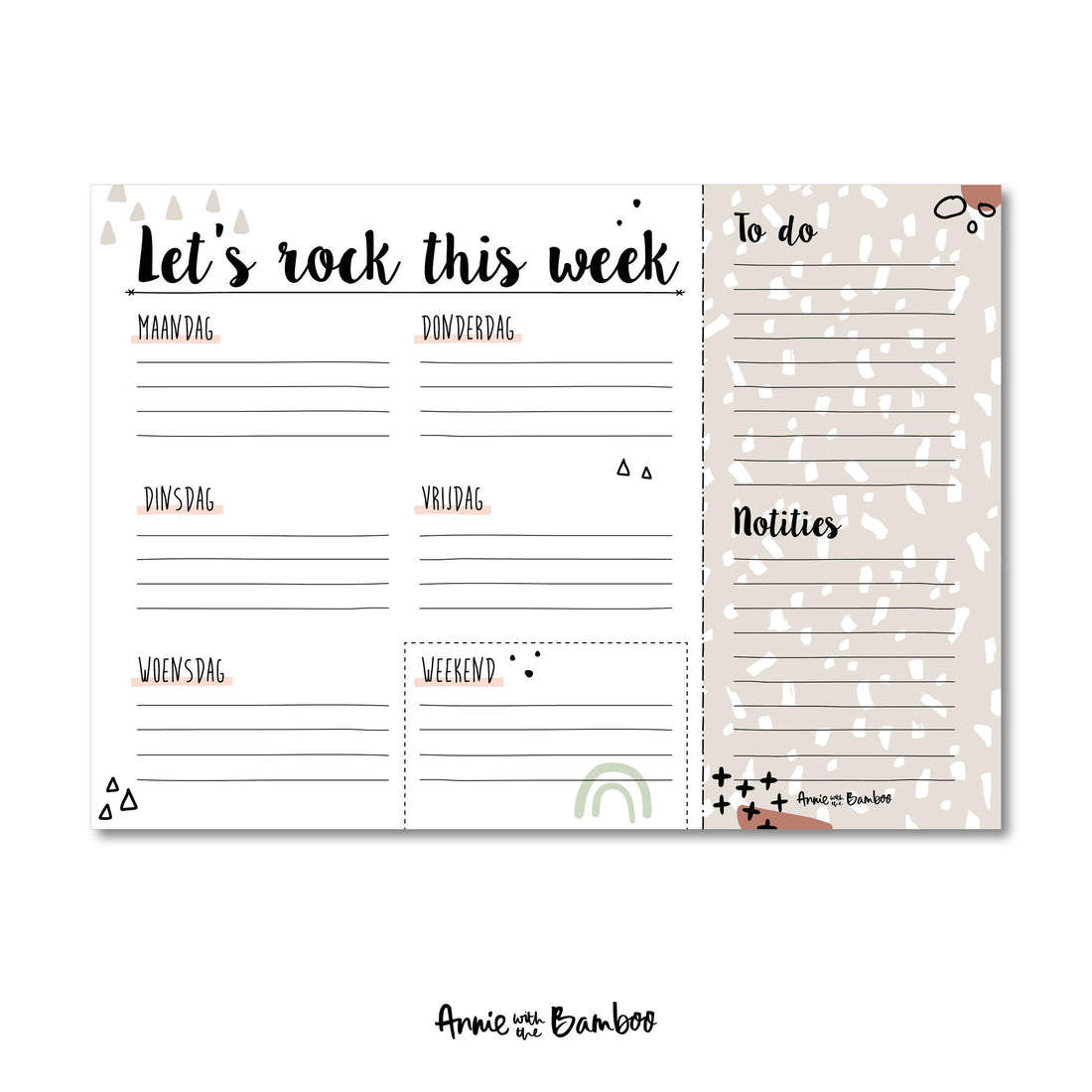 Weekplanner A4 - beige