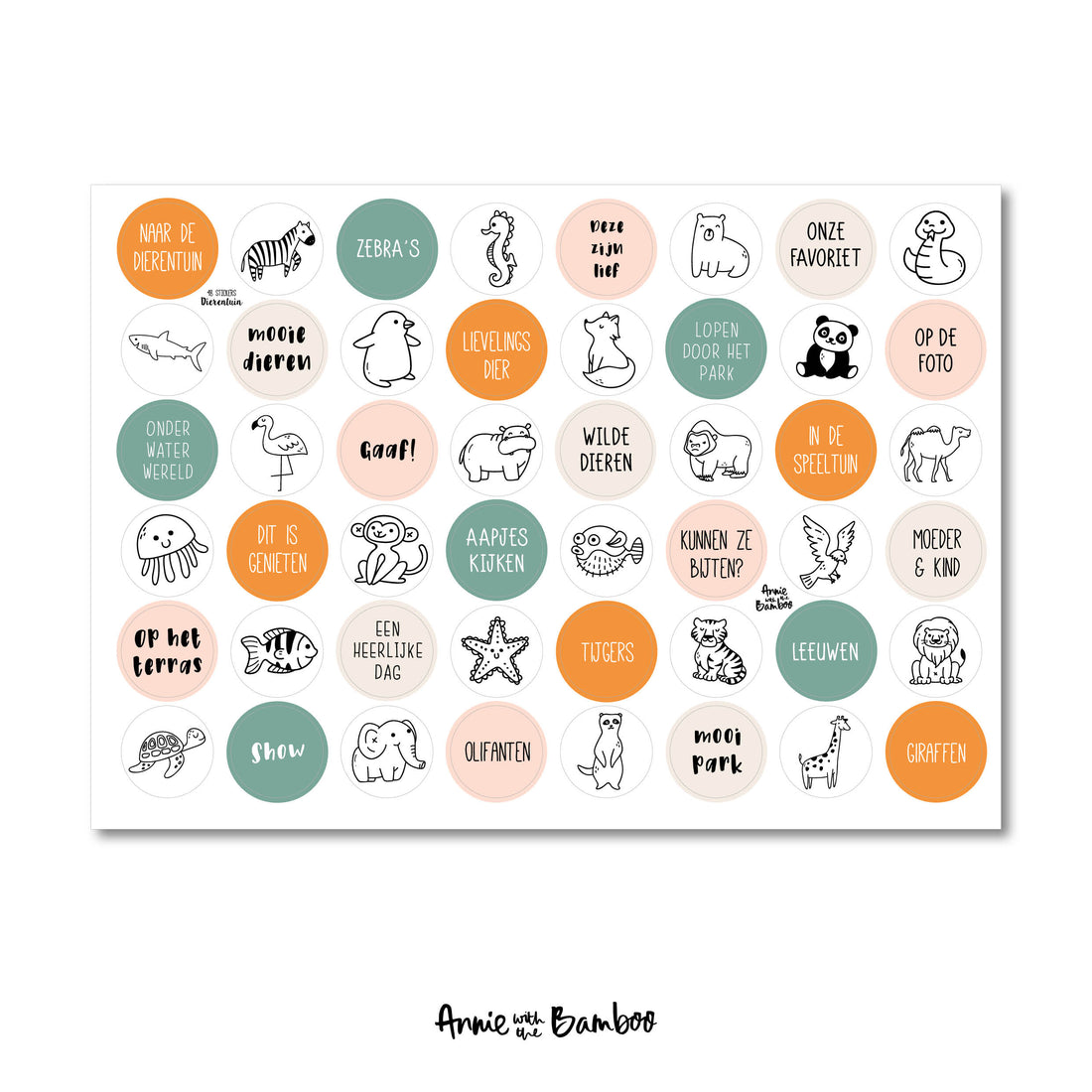 Stickervel - Dierentuin (sale)