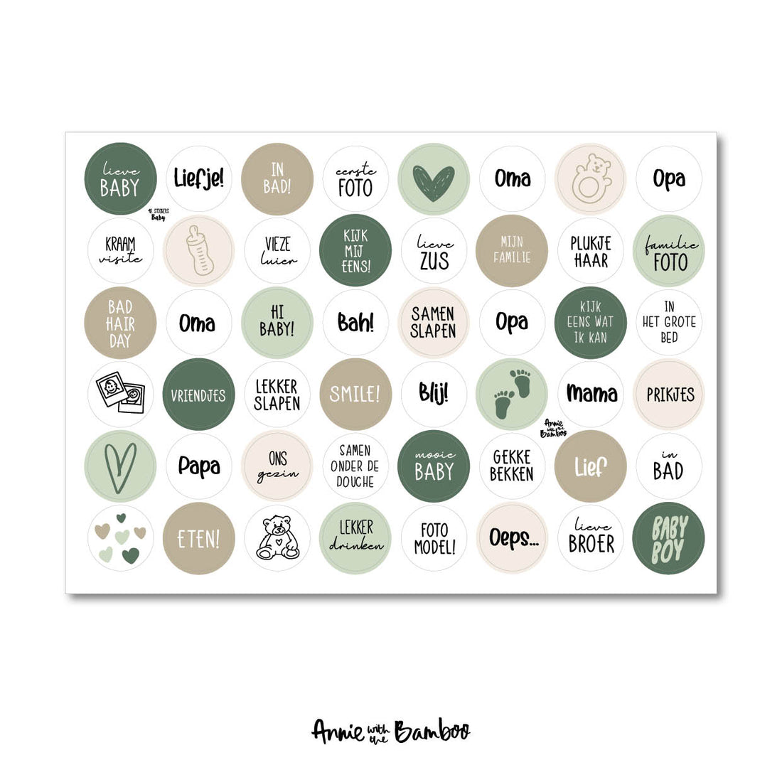 Stickervel - Baby groen