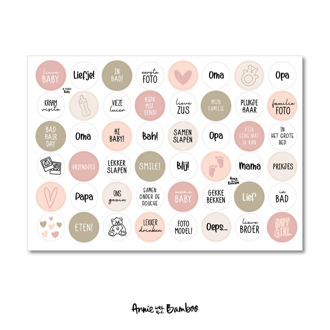 Stickervel - Baby roze