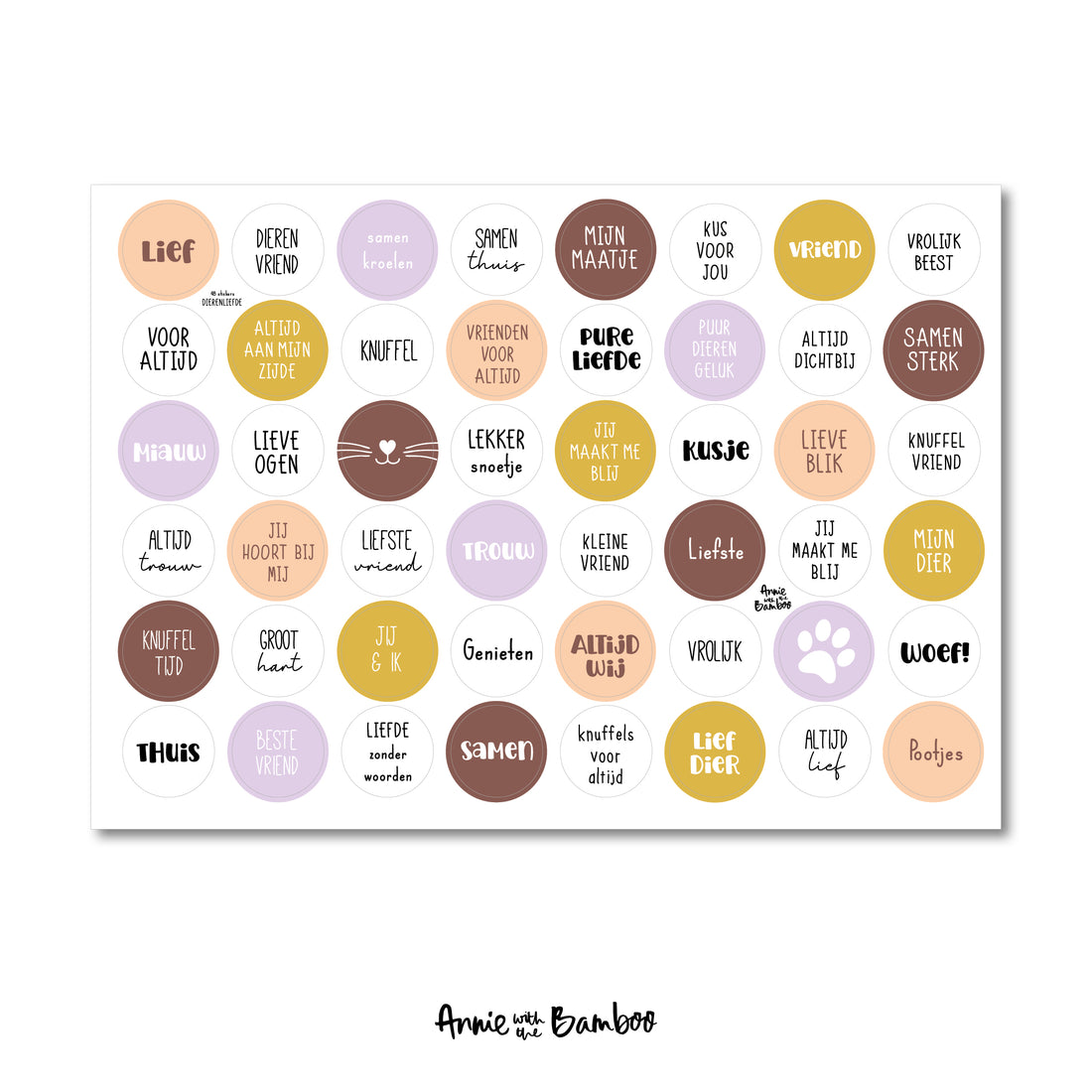 Stickervel - Dierenliefde