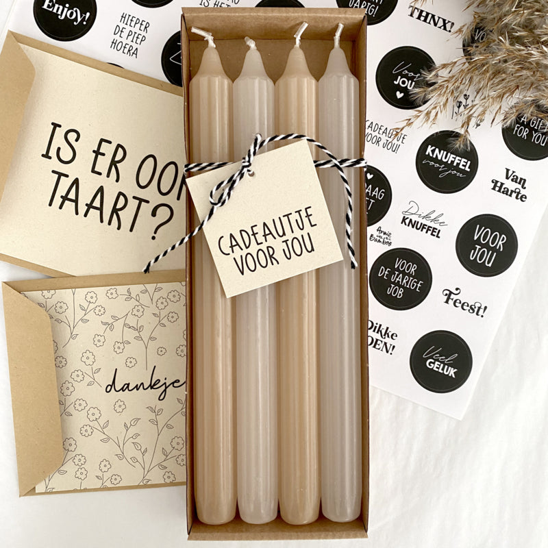 Dinerkaarsen ribbel set