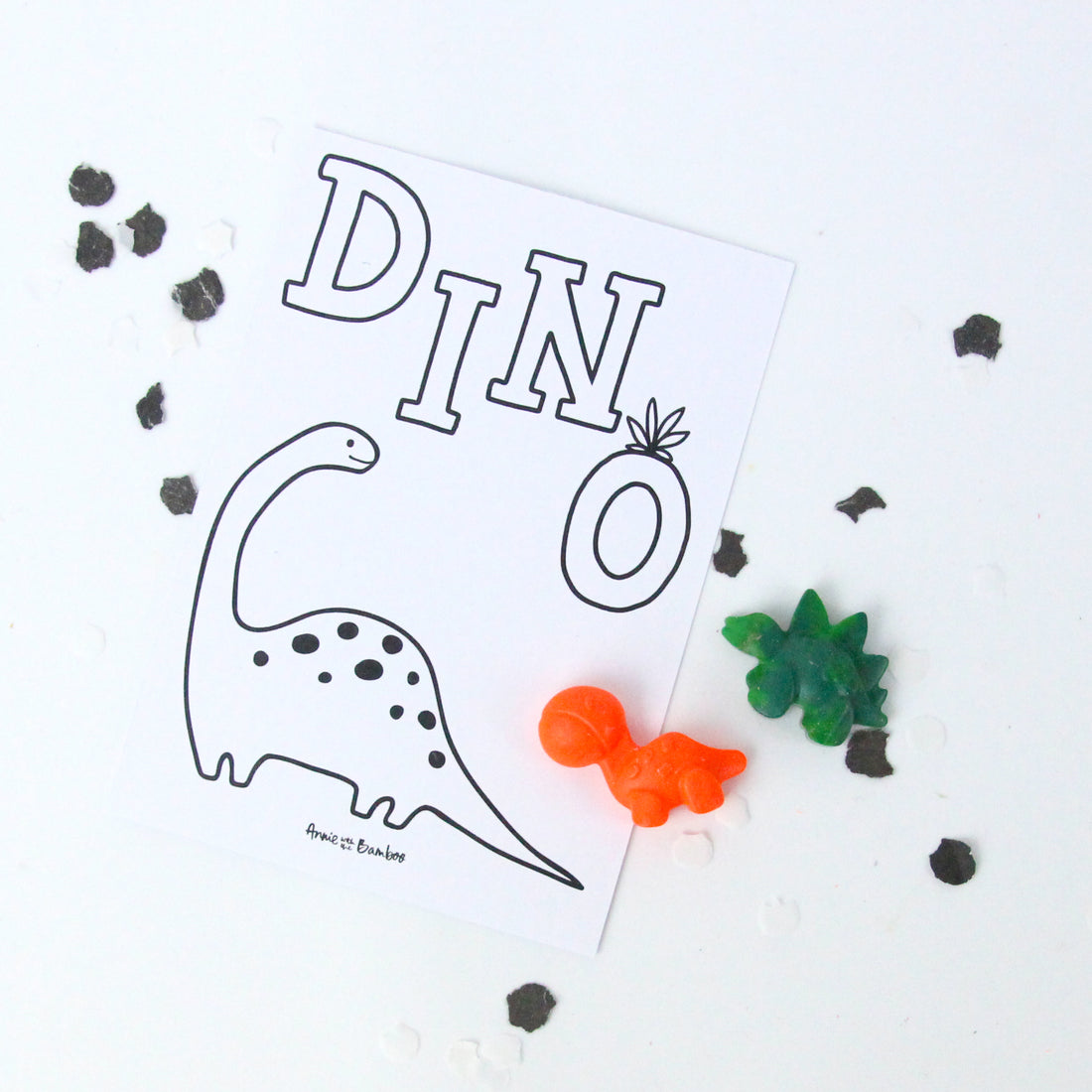 Traktatiekaart - Dino inkleurkaart (5 stuks)