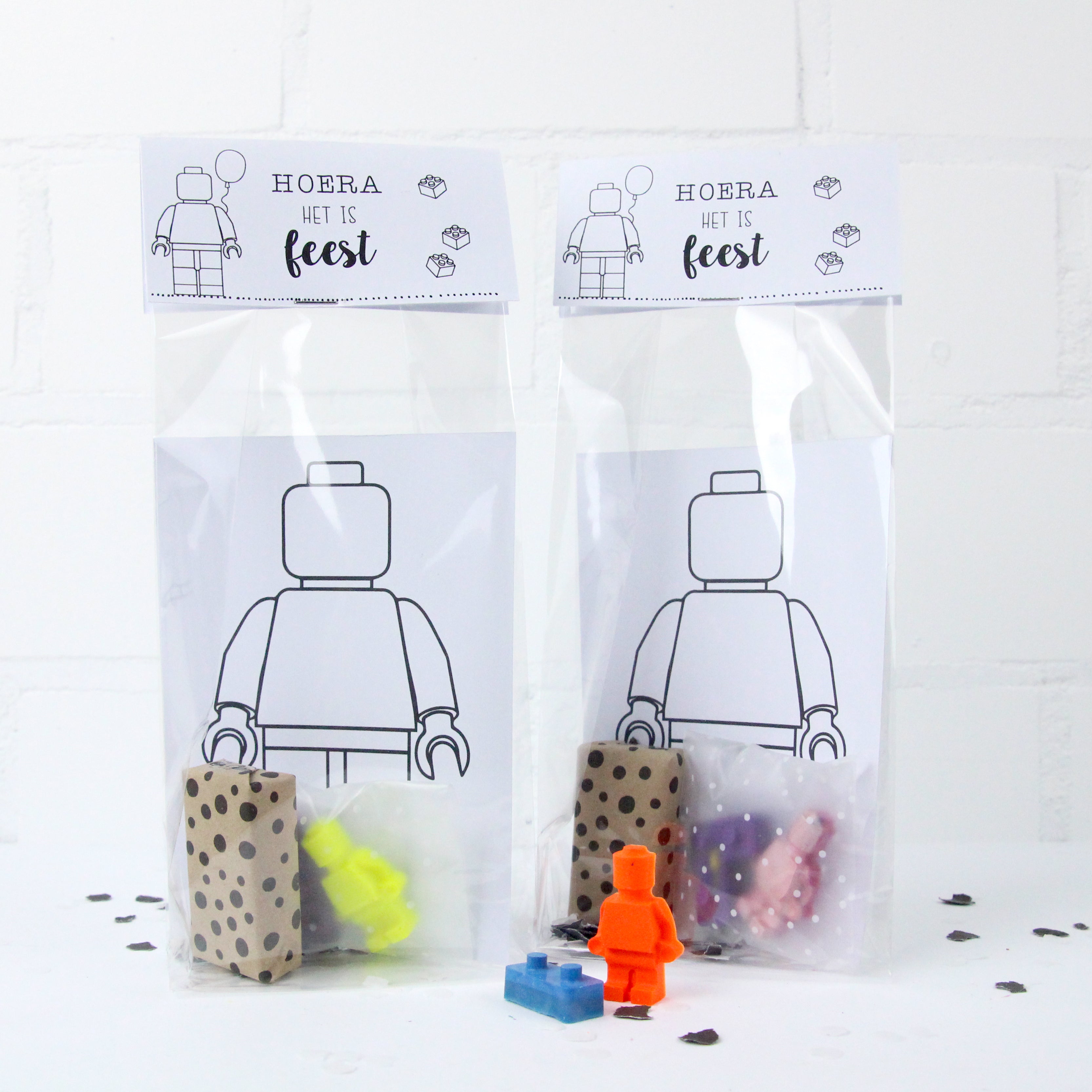 Traktatiekaart - Lego inkleurkaart (5 stuks)
