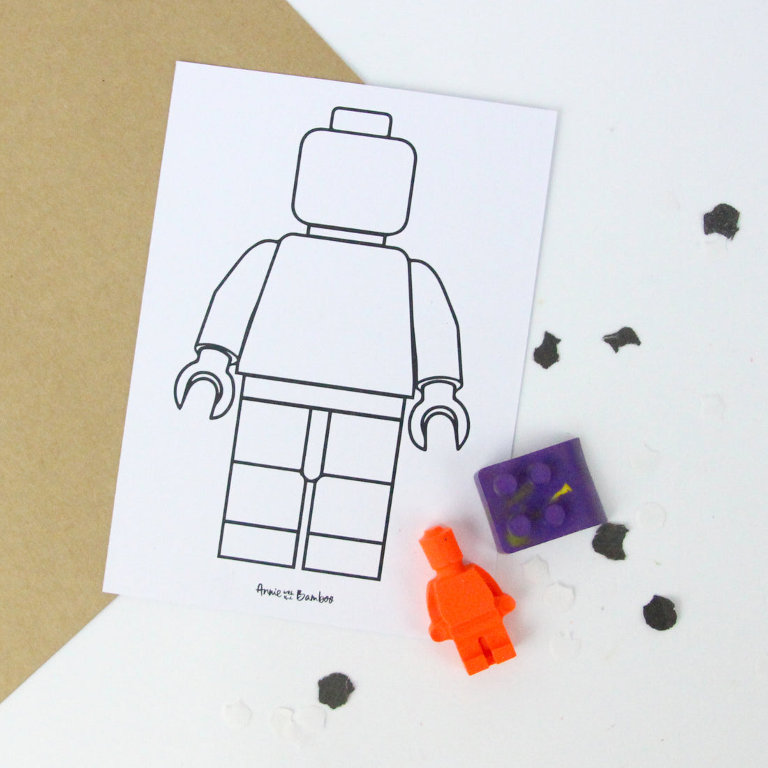 Traktatiekaart - Lego inkleurkaart (5 stuks)