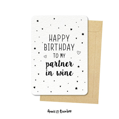 Ansichtkaart - Happy birthday to my partner in wine