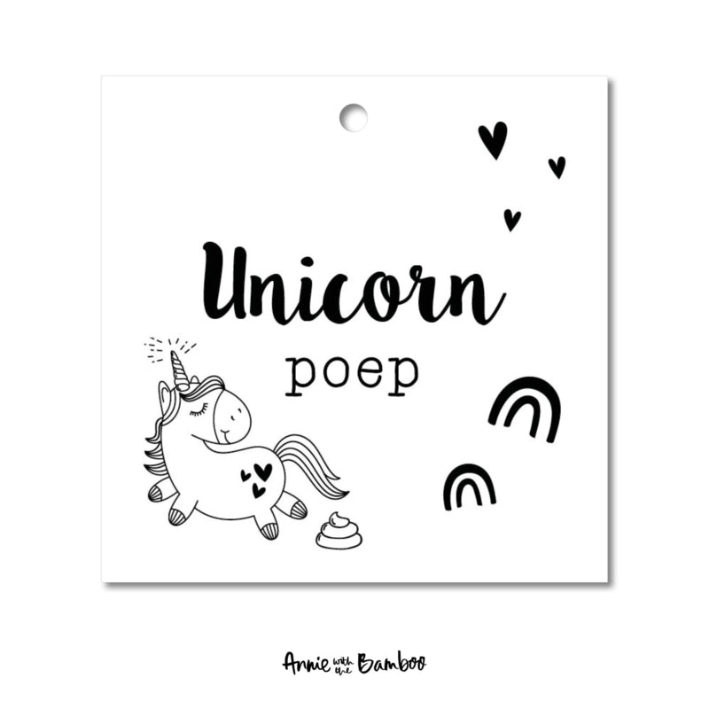 Cadeaulabel - Unicorn poep