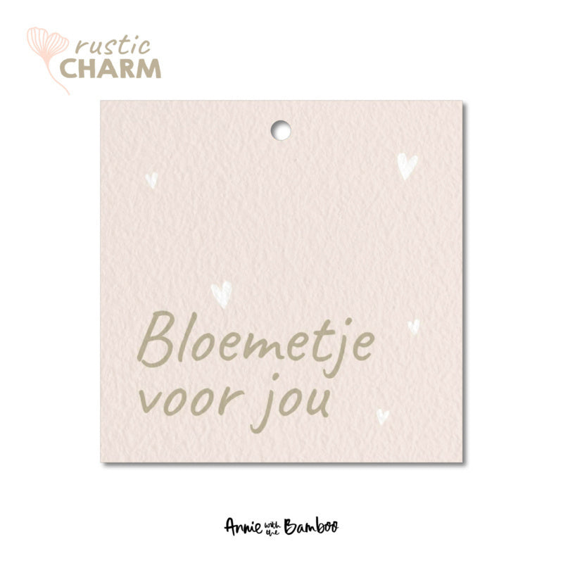 Cadeaulabel - Bloemetje voor jou (Rustic Charm)