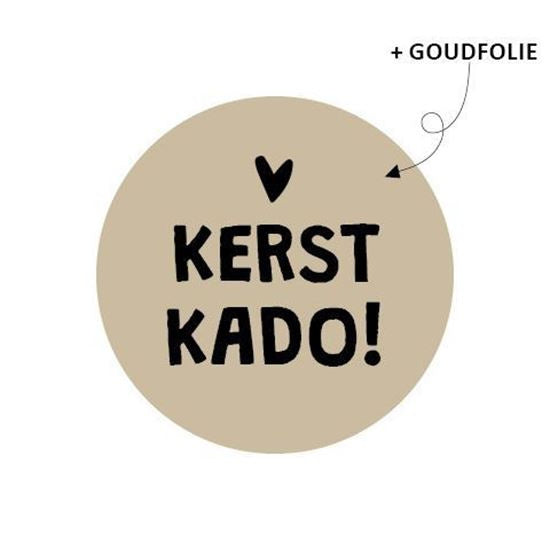 Stickers KERSTKADO goud - 10 stuks