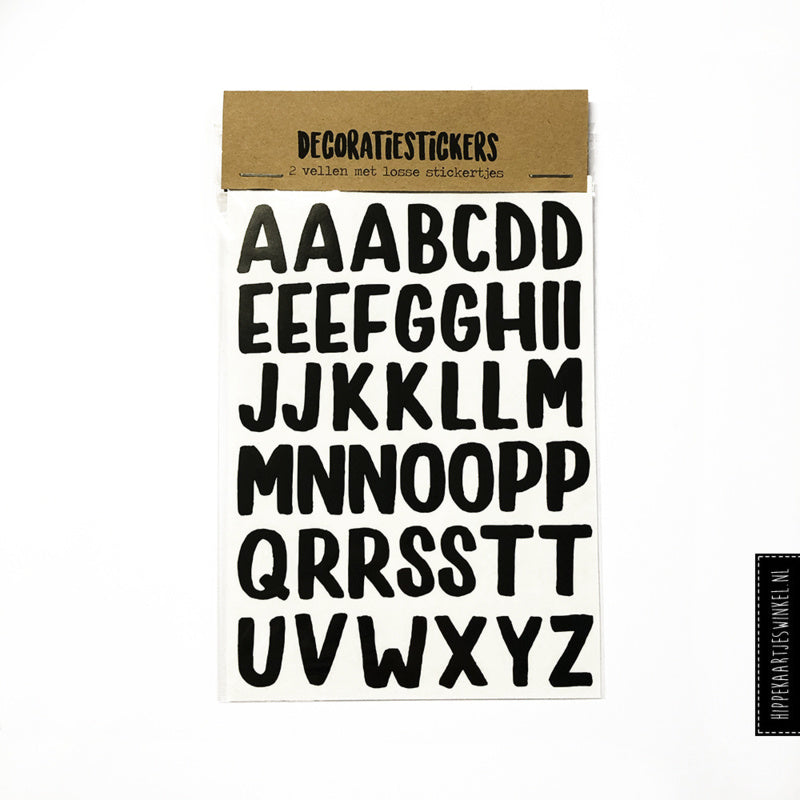 Stickers letters groot - 2 vellen