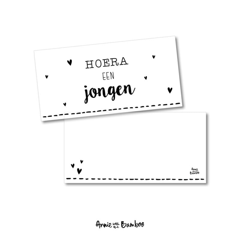 Cadeau topkaartje - Hoera een jongen