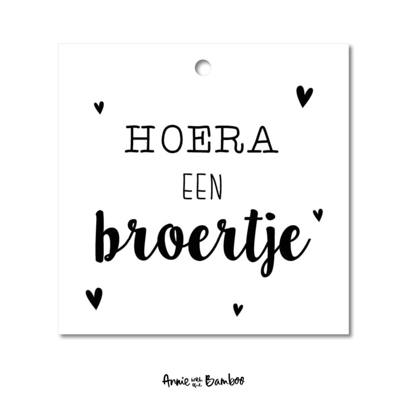 Cadeaulabel - Hoera een broertje