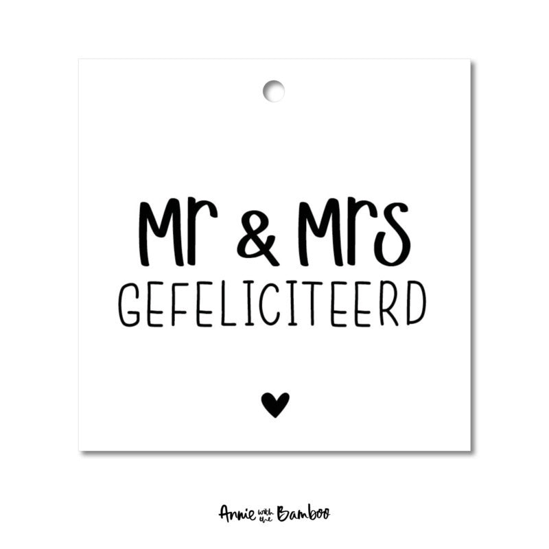 Cadeaulabel - Mr &amp; Mrs