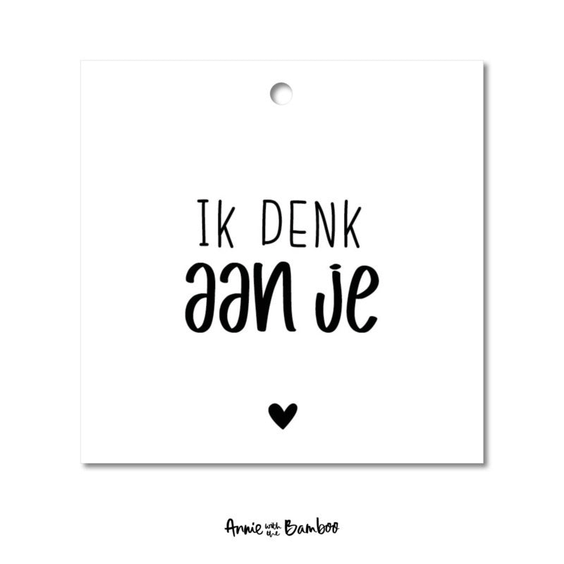 Cadeaulabel - Ik denk aan je