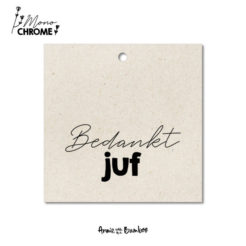 Cadeaulabel - Bedankt juf