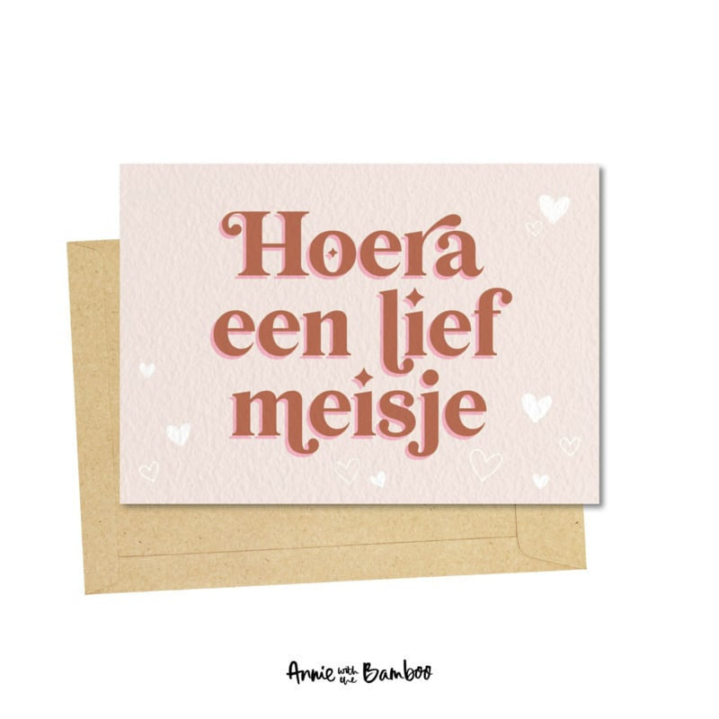 Ansichtkaart - Hoera een lief meisje