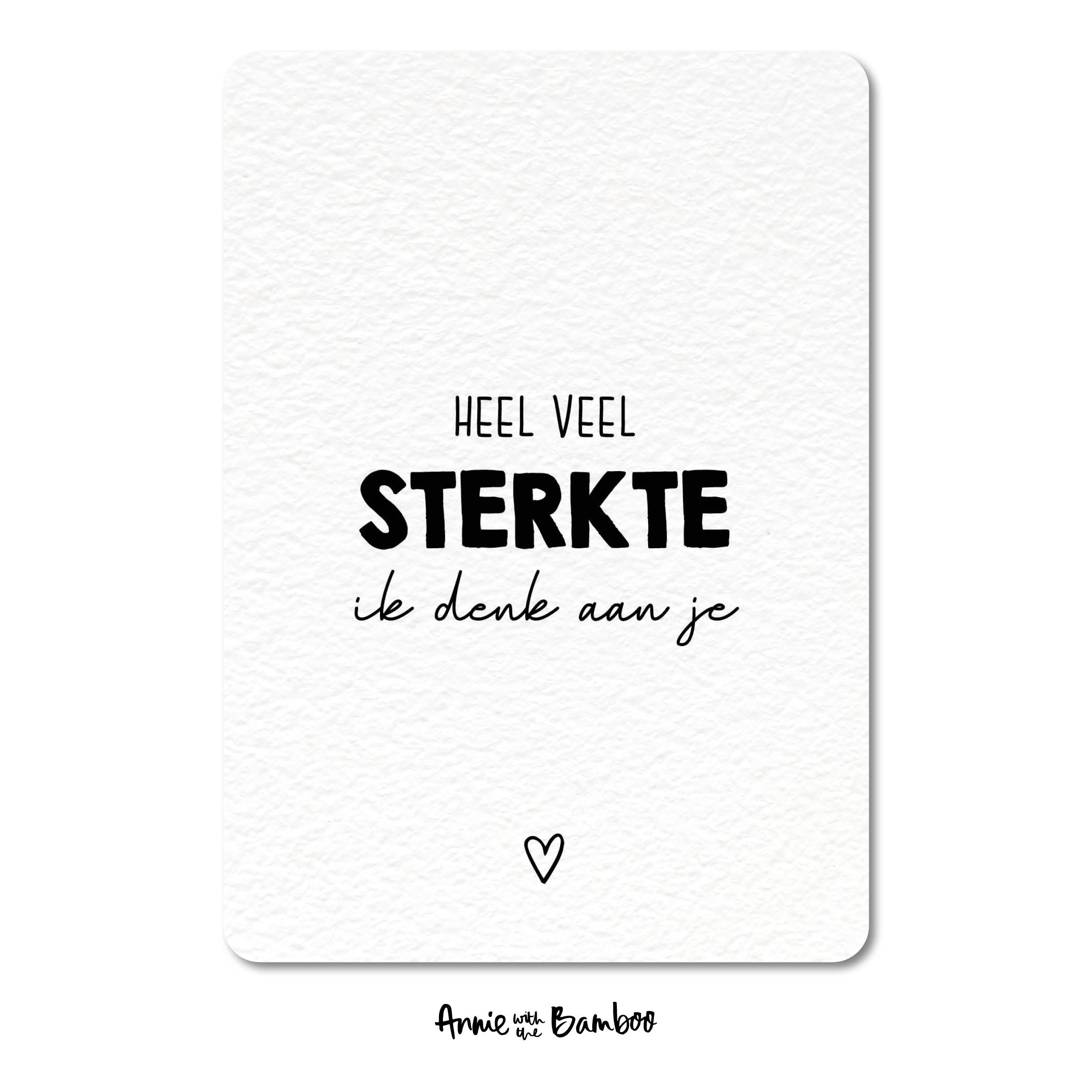 Ansichtkaart - Heel veel sterkte, ik denk aan je