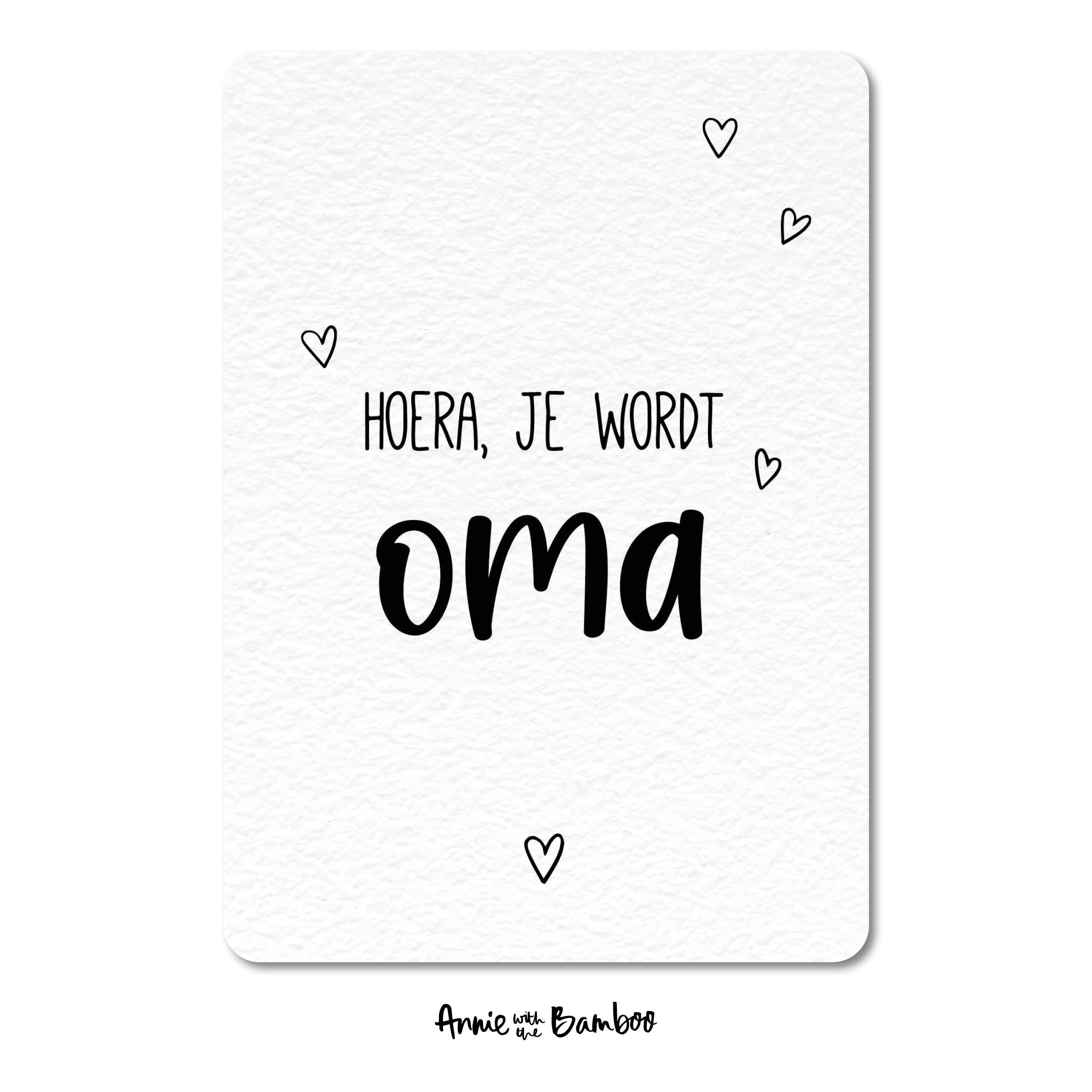 Ansichtkaart - Hoera, je wordt oma