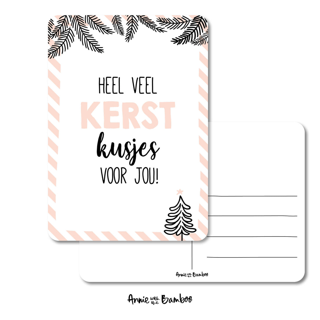 Kerstkaart - Heel veel kerstkusjes voor jou! (sale)