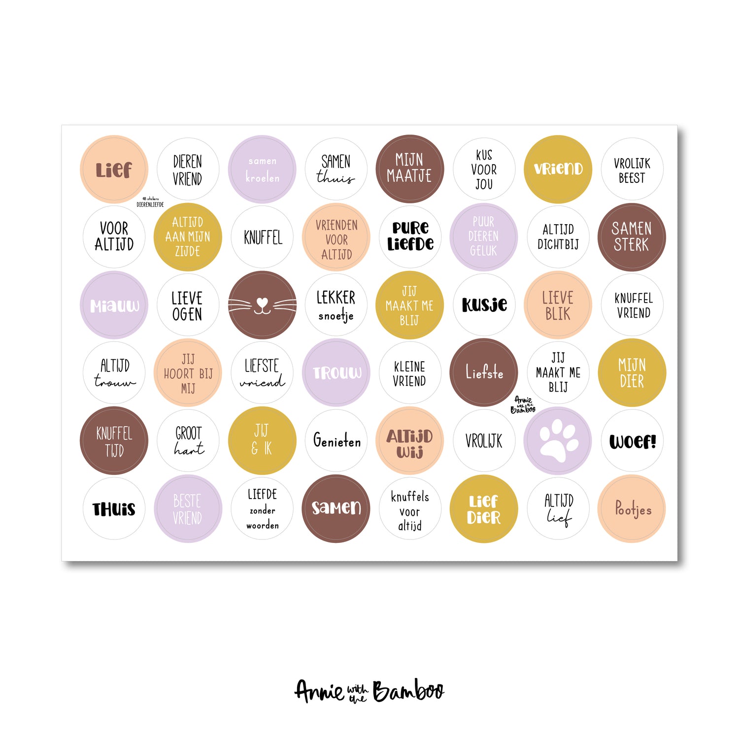 Stickervel - Dierenliefde