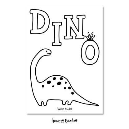 Traktatiekaart - Dino inkleurkaart (5 stuks)