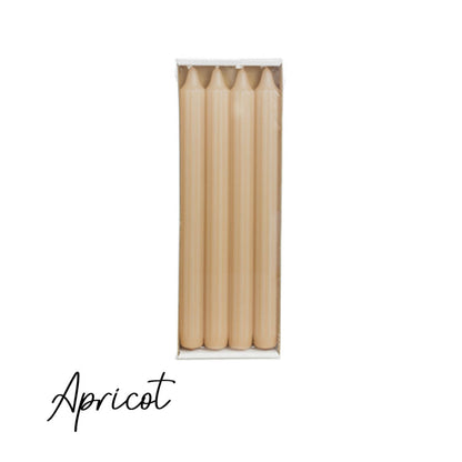 Dinerkaarsen ribbel APRICOT - 4 stuks