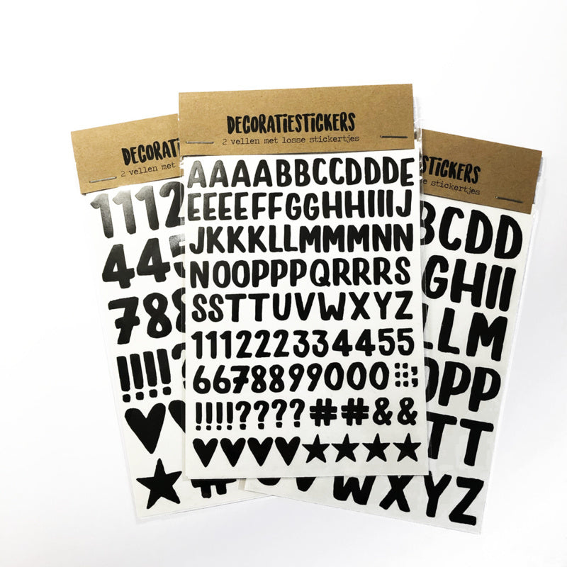 Stickers letters groot - 2 vellen