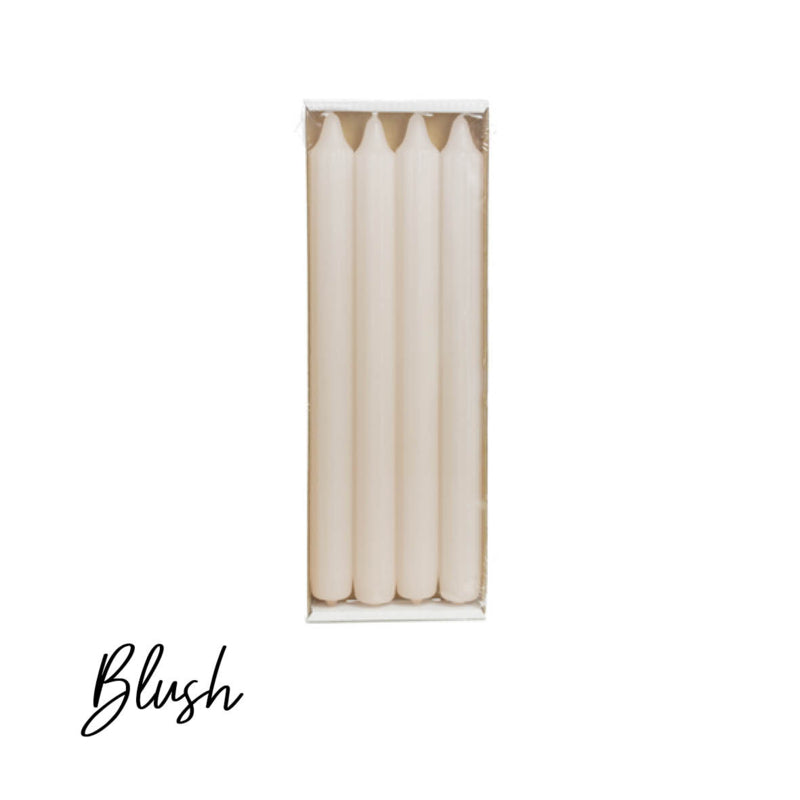 Dinerkaarsen ribbel BLUSH - 4 stuks