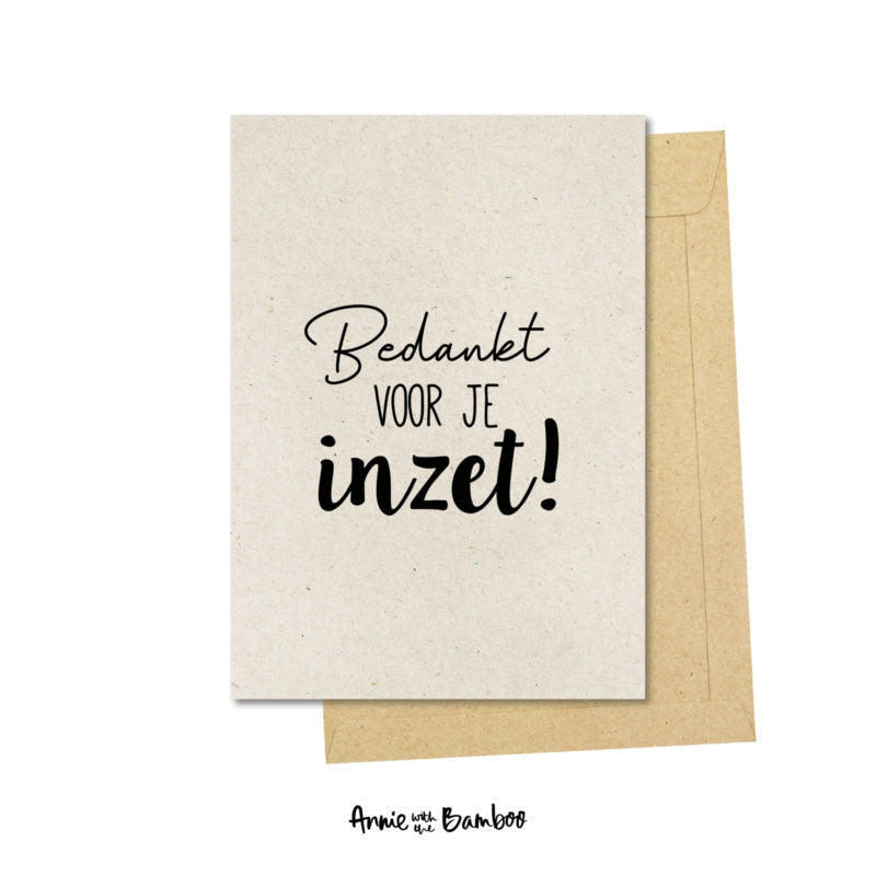 Ansichtkaart - Bedankt voor je inzet